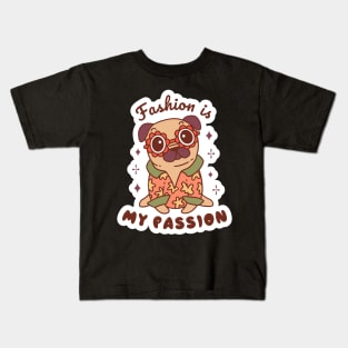 Stylish Fashion Pug Kids T-Shirt